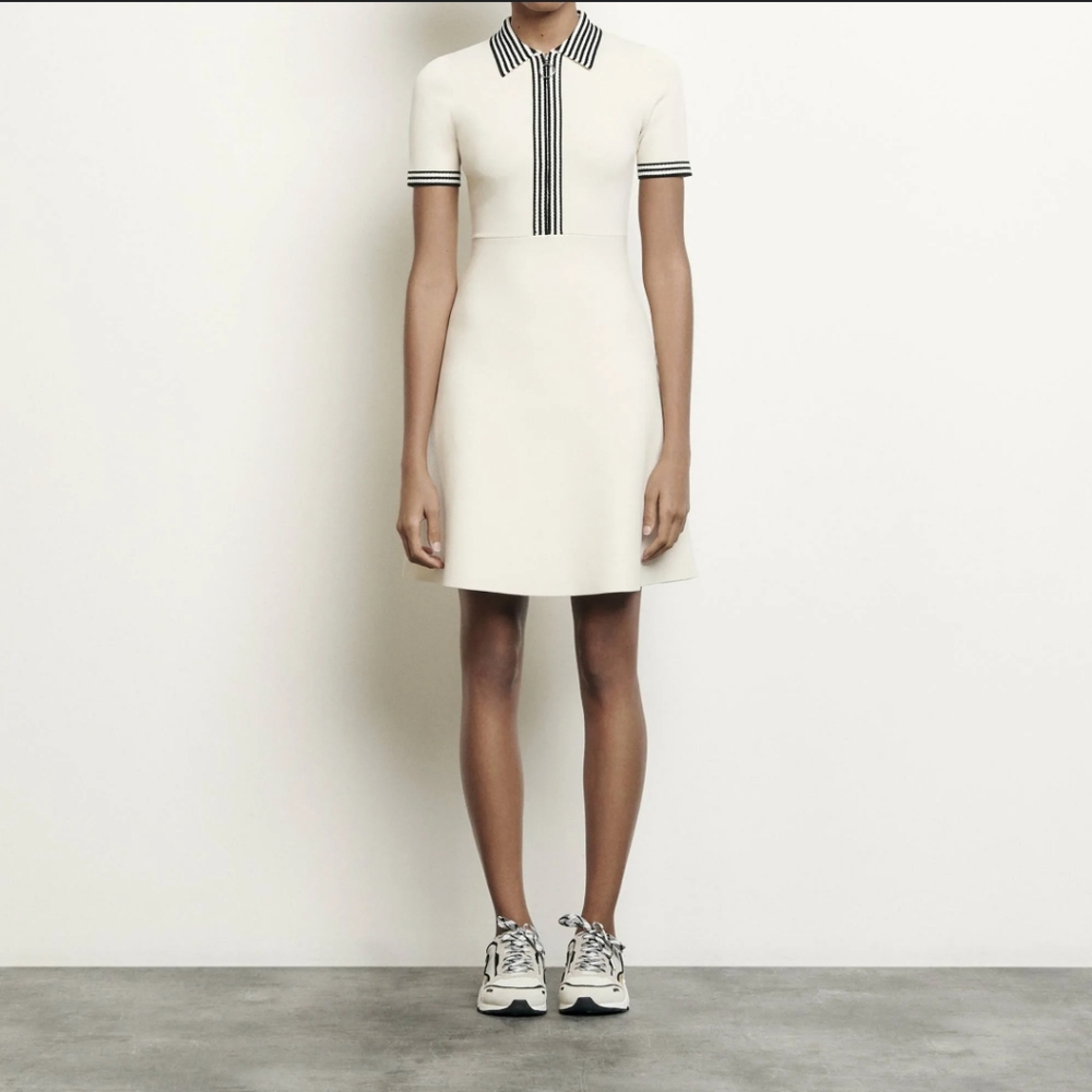 Sandro polo style knitted dress in XS